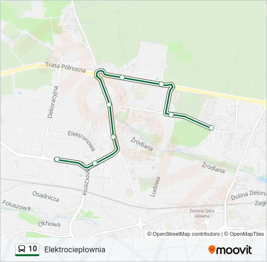 Автобус 10: карта маршрута