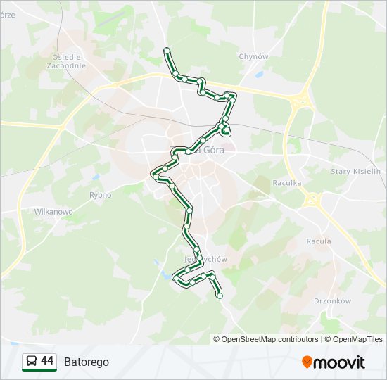 44 bus Line Map