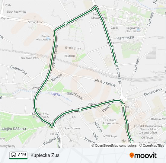 Z19 bus Line Map