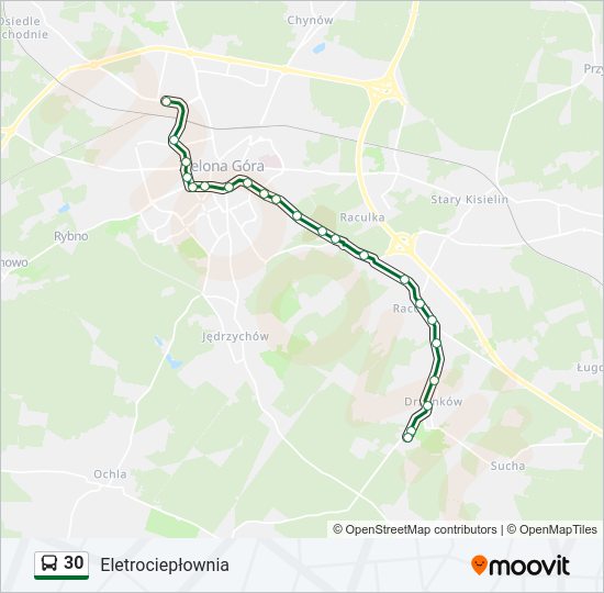 30 bus Line Map