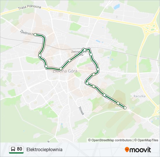 80 bus Line Map