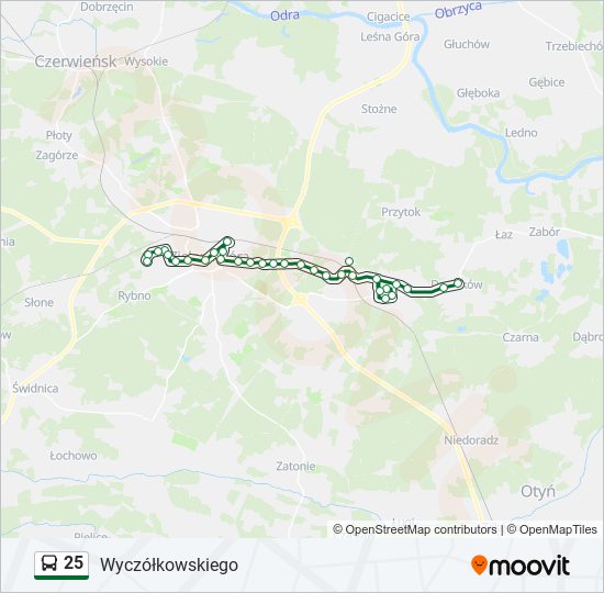 25 bus Line Map