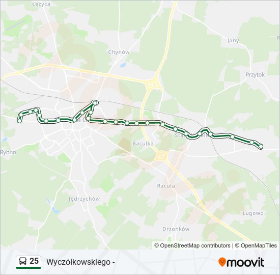 25 bus Line Map