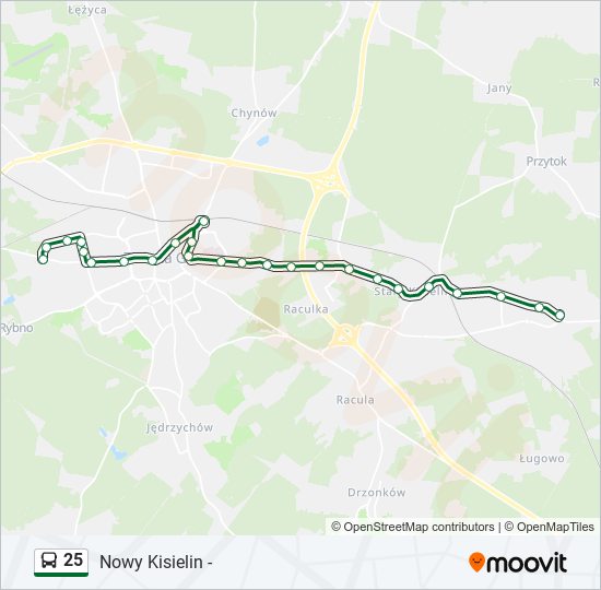 25 bus Line Map