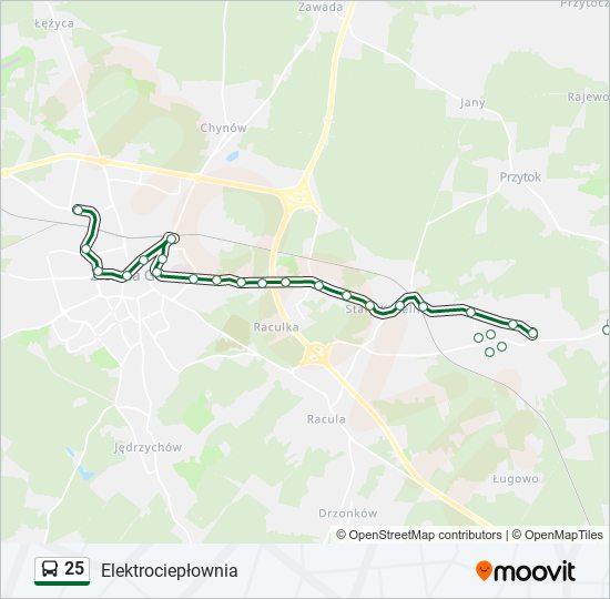 25 bus Line Map