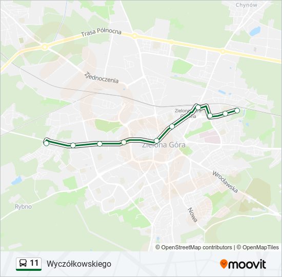 11 bus Line Map