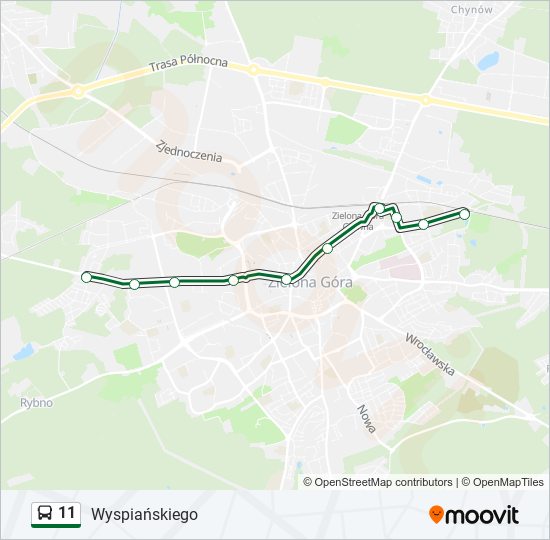 11 bus Line Map