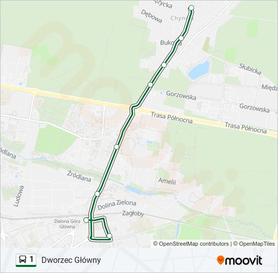 1 bus Line Map