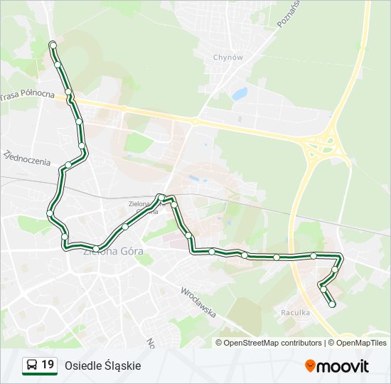 19 bus Line Map