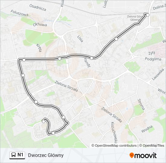 N1 bus Line Map