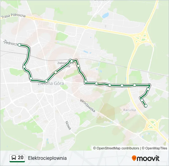Автобус 20: карта маршрута