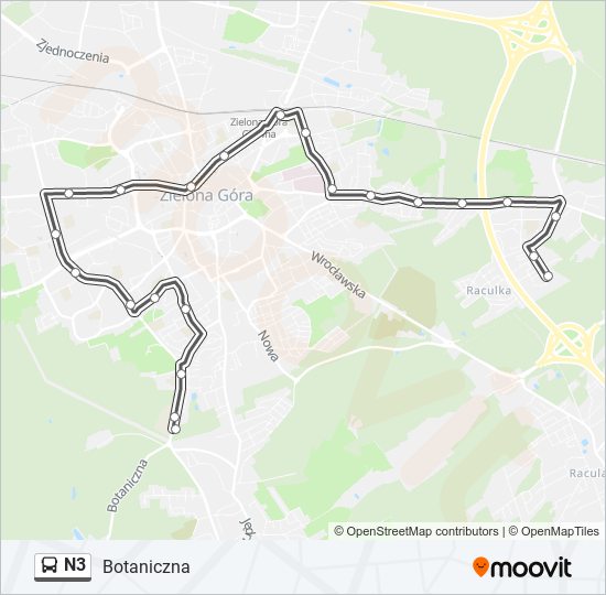 N3 bus Line Map