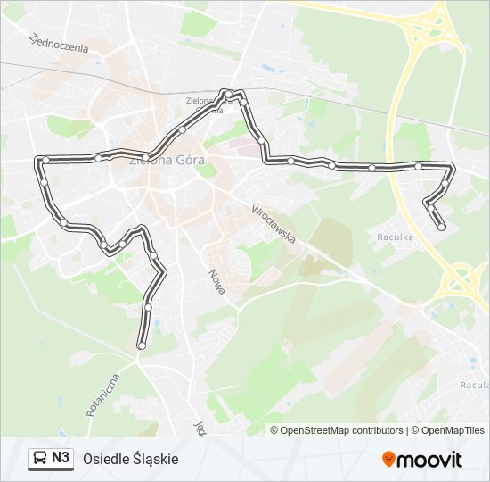 N3 bus Line Map