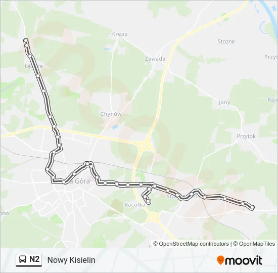 N2 Bus Line Map