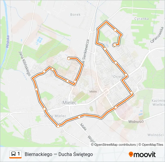 1 Bus Line Map