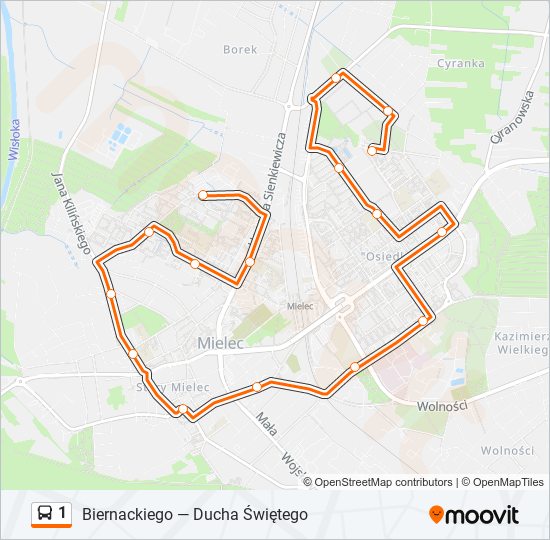 1 bus Line Map