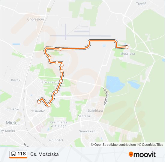 11S bus Line Map