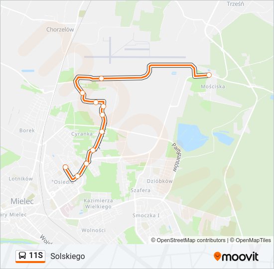 11S bus Line Map