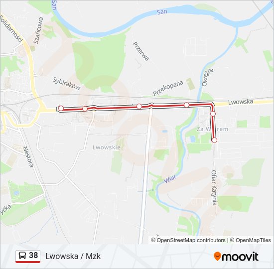 38 bus Line Map