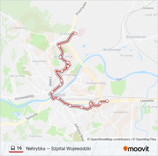 16 bus Line Map