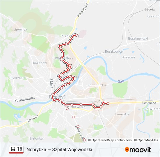 16 bus Line Map