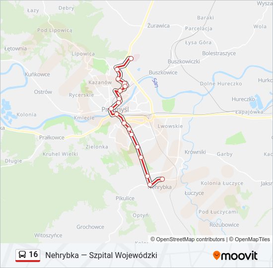 16 bus Line Map