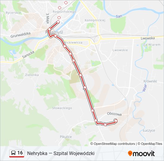 16 bus Line Map