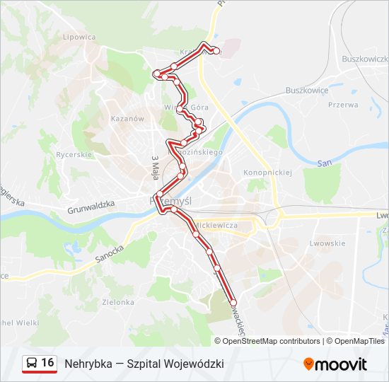 16 bus Line Map