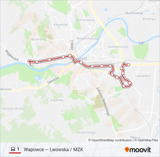 1 bus Line Map