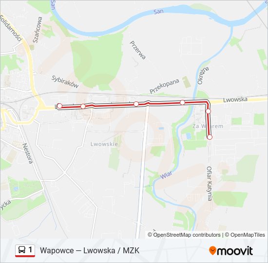 1 bus Line Map