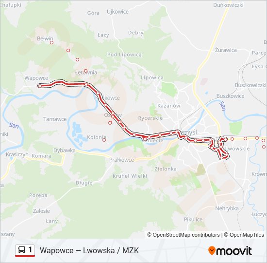 1 bus Line Map