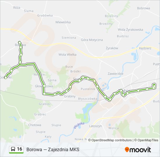 16 bus Line Map