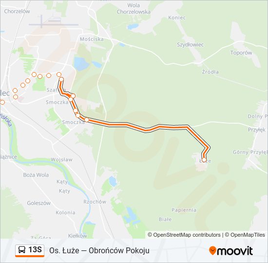 13S bus Line Map