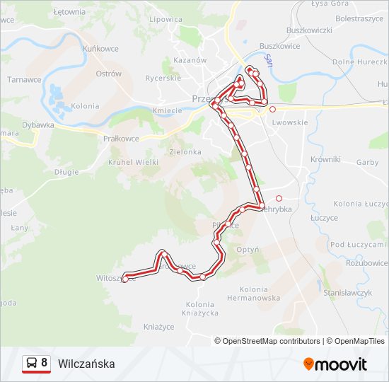 8 bus Line Map