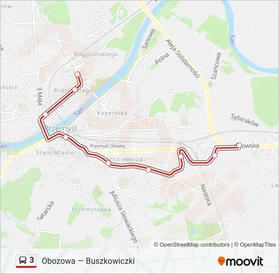 Автобус 3: карта маршрута