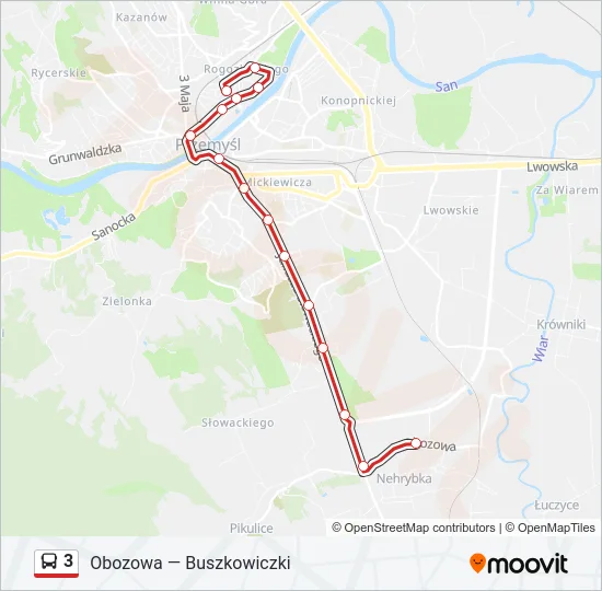 3 Bus Line Map