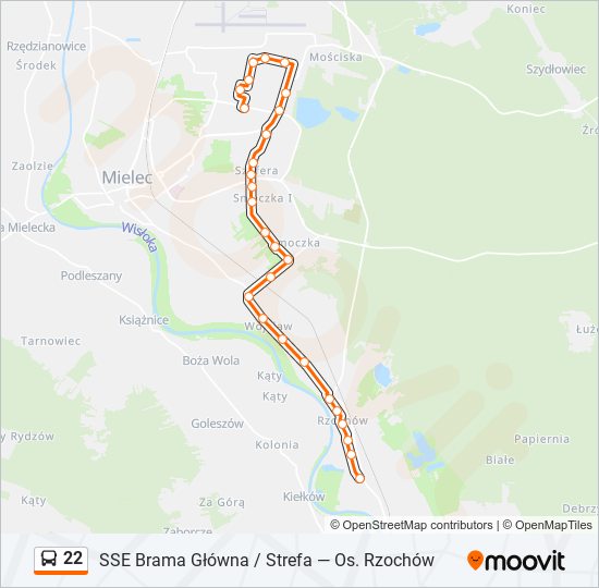 22 bus Line Map