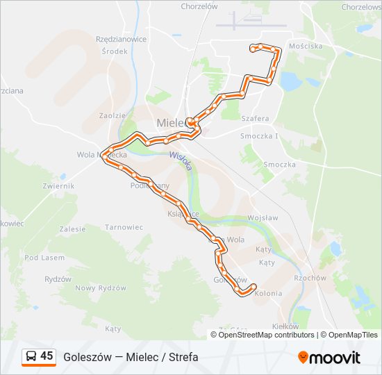 45 bus Line Map