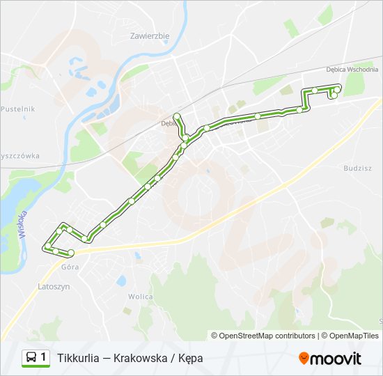 1 bus Line Map