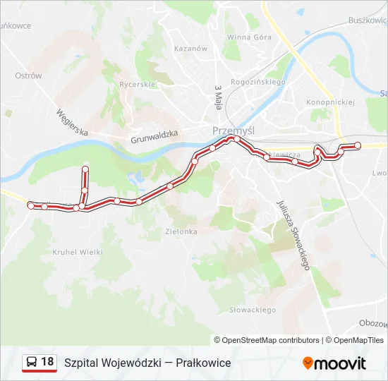18 Bus Line Map