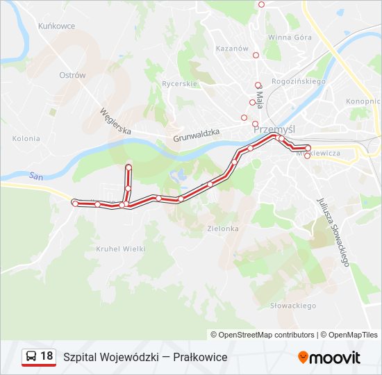 Автобус 18: карта маршрута