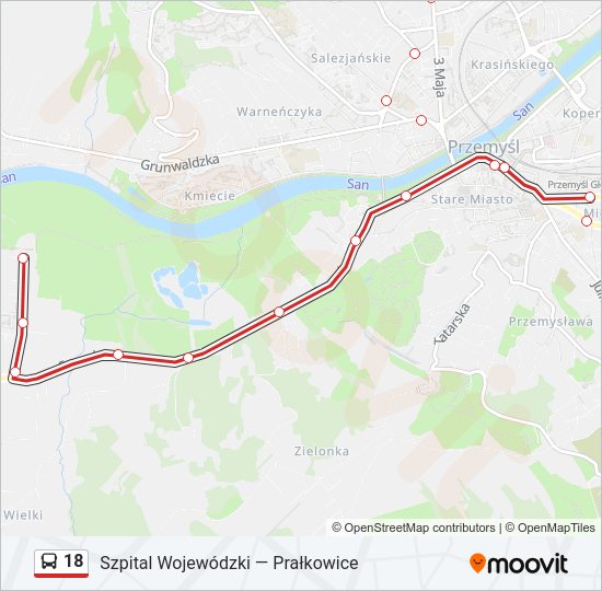 18 bus Line Map