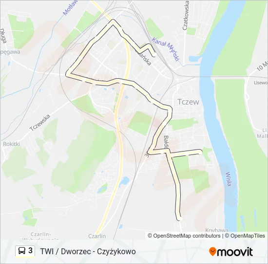 Автобус 3: карта маршрута