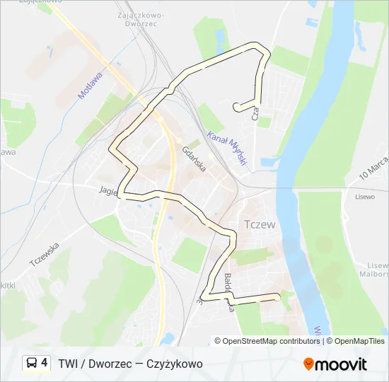 Автобус 4: карта маршрута