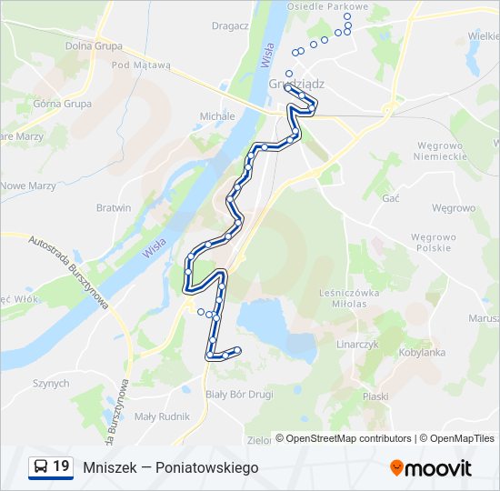 19 bus Line Map