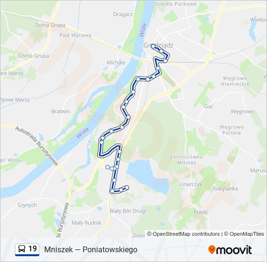 19 bus Line Map