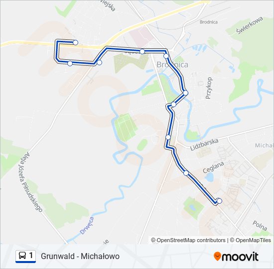 1 bus Line Map