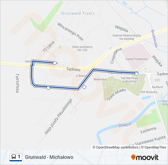 1 bus Line Map