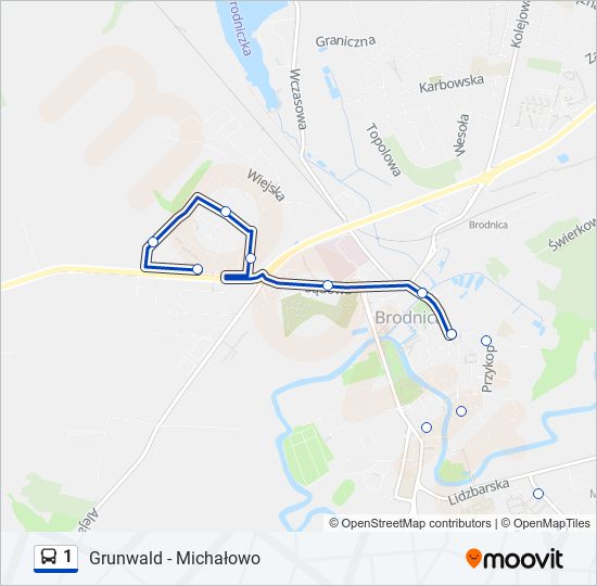 1 bus Line Map