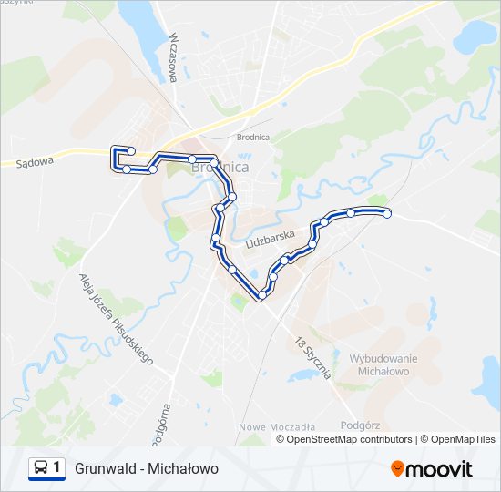 1 bus Line Map